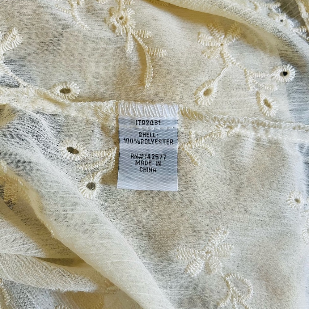 iris Ivory Sheer Ruffle Embroidered Blouse - Picture 5 of 6